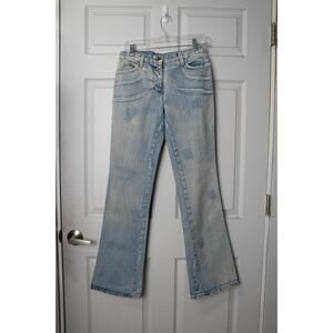 90's Fendi Jeans Stone Washed Distress Flared Jeans (41)